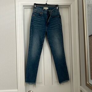 Madewell medium wash straight leg ankle jeans size 24